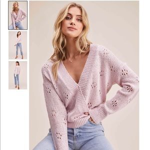 POINTELLE WRAP SWEATER by astr